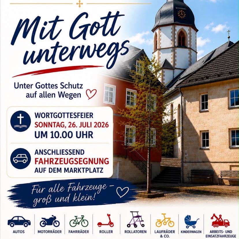 Wort-Gottes-Feier mit Fahrzeugsegnung