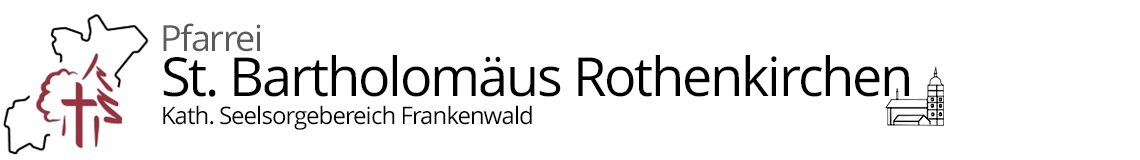 Grafik im Kopf der Homepage der Pfarrei Rothenkirchen mit Verlinkung